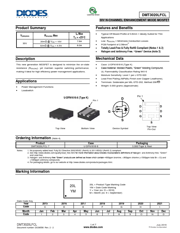 DMT3020LFCL