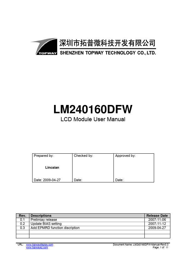 LM240160DFW