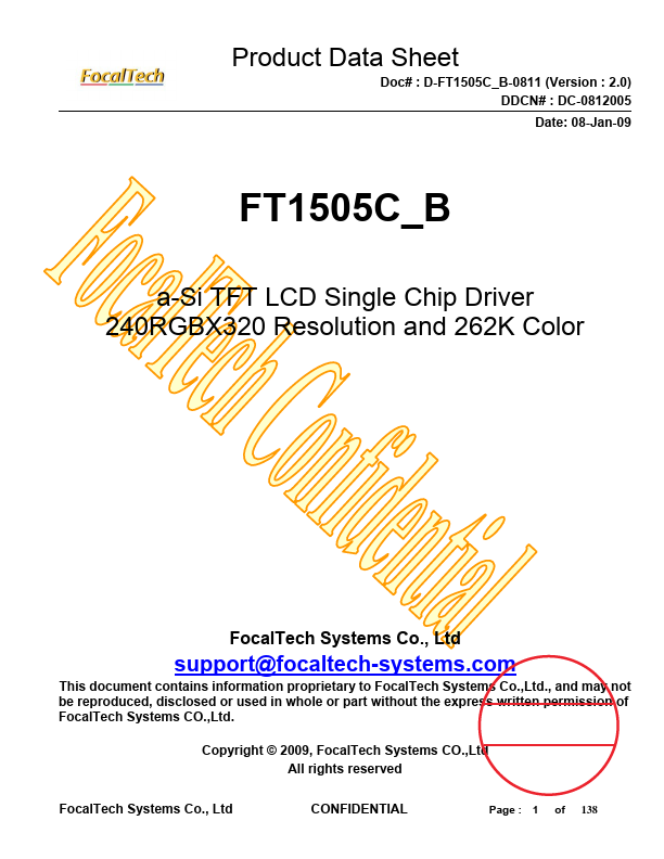 FT1505C Datasheet Preview
