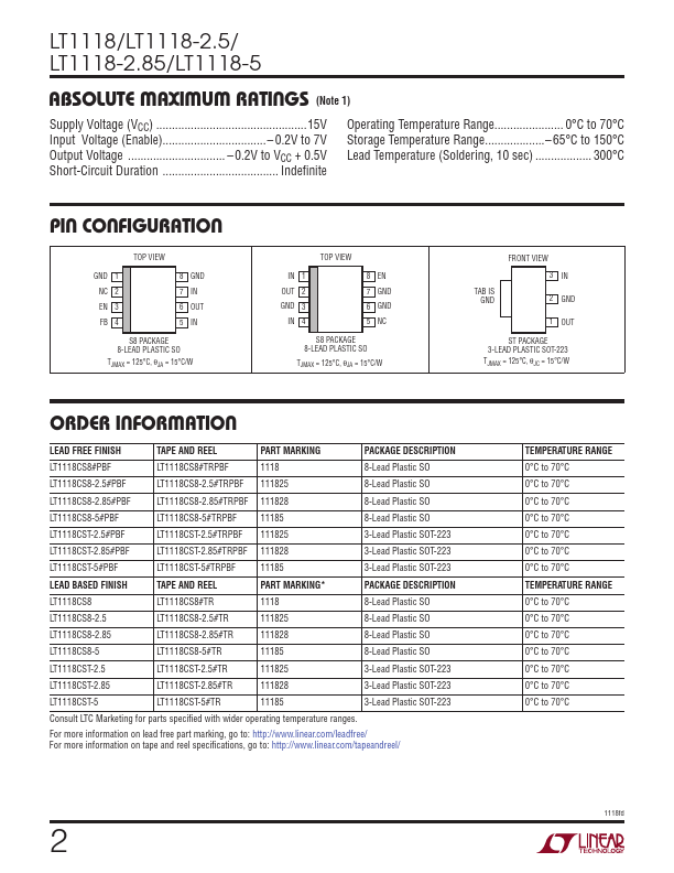 LT1118-2.85