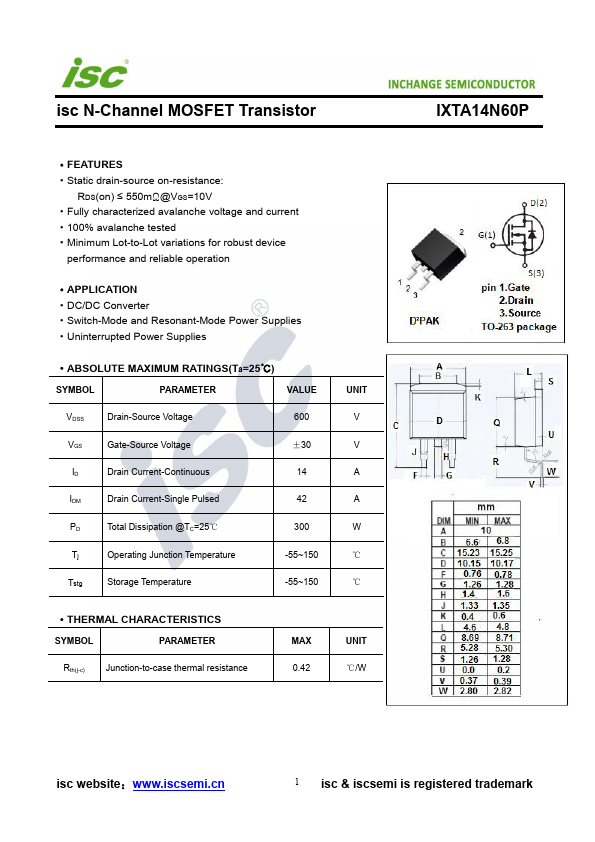 IXTA14N60P