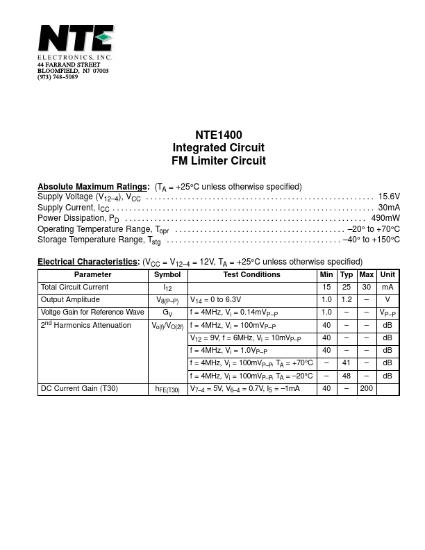 NTE1400