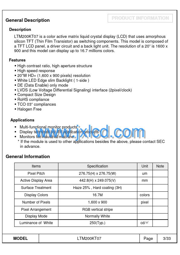 LTM200KT07-V