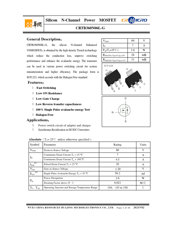 CRTB360N06L-G Datasheet Preview