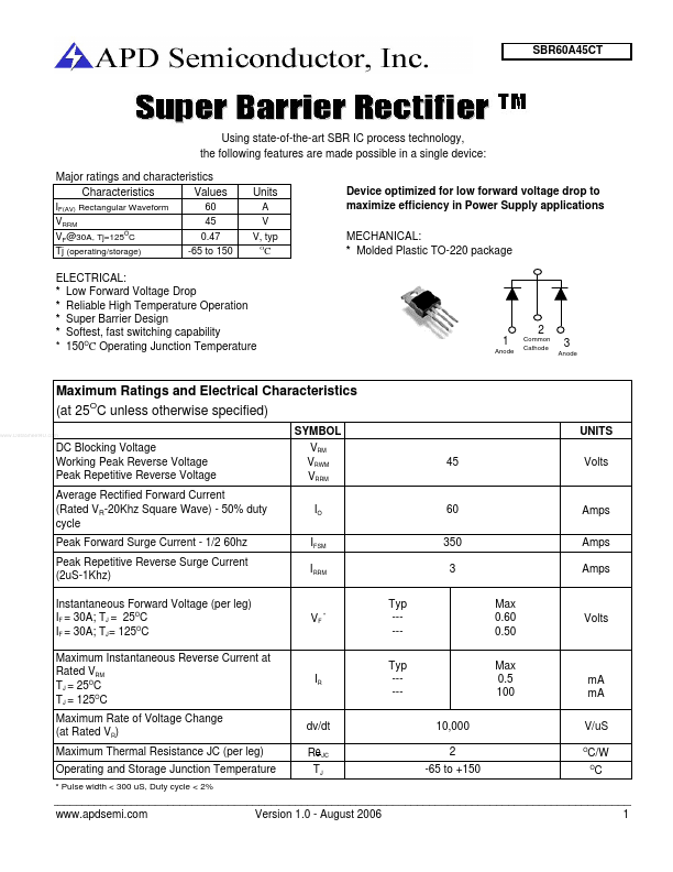 SBR60A45CT