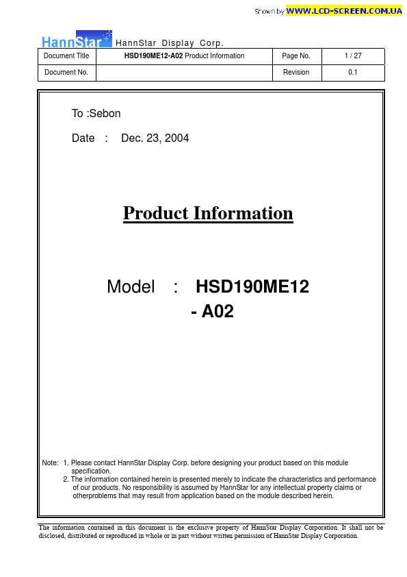 HSD190ME12-A02