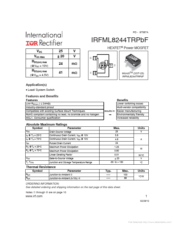 IRFML8244TRPBF