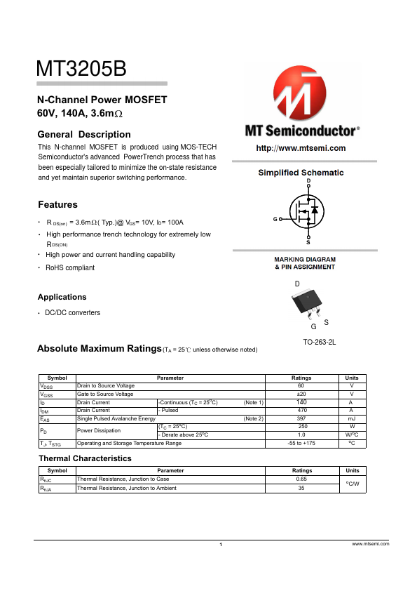 MT3205B Datasheet Preview