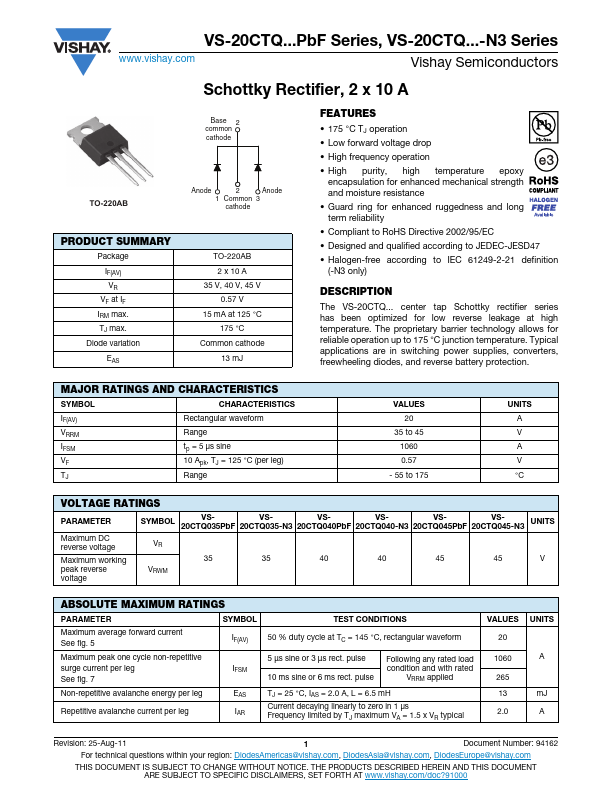 VS-20CTQ035PbF