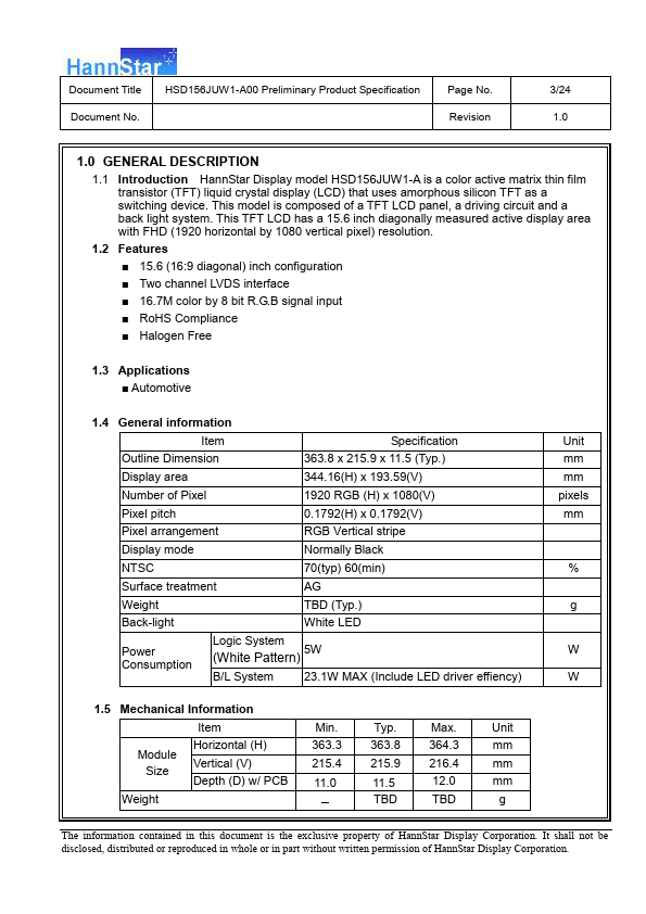 HSD156JUW1-A