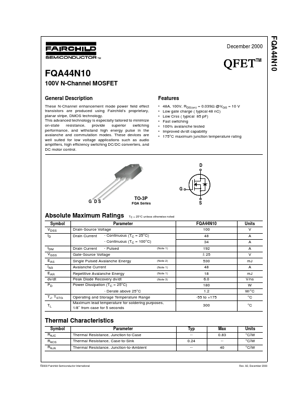 FQA44N10