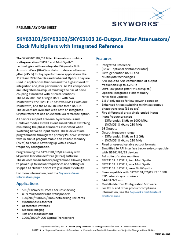 SKY63103 Datasheet Preview
