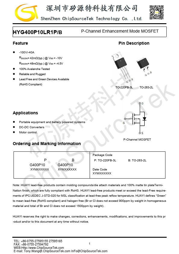 HYG400P10LR1P Datasheet Preview