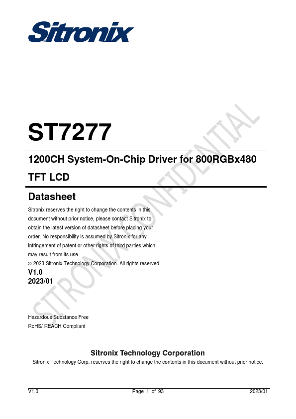 ST7277 Datasheet Preview
