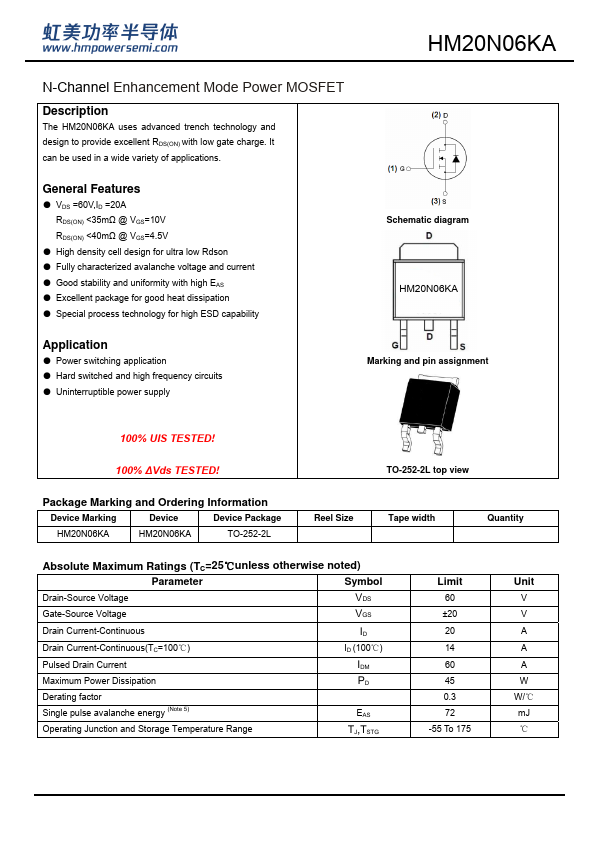 HM20N06KA Datasheet Preview