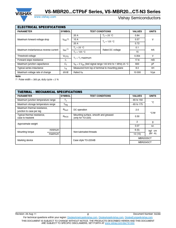 VS-MBR2035CT-N3