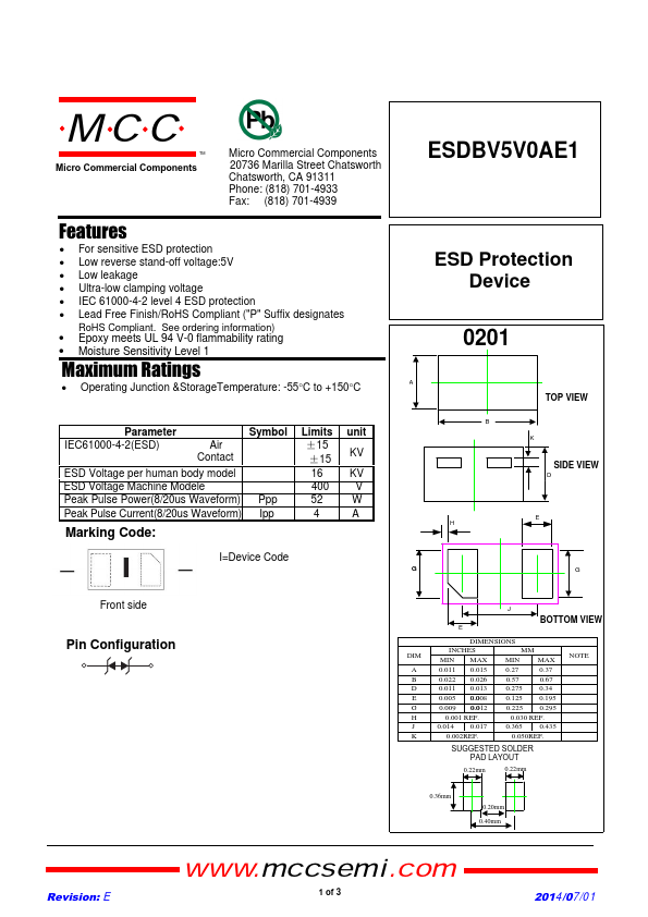 ESDBV5V0AE1