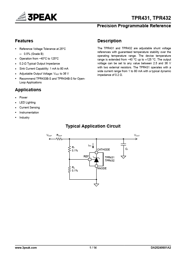TPR431 Datasheet Preview