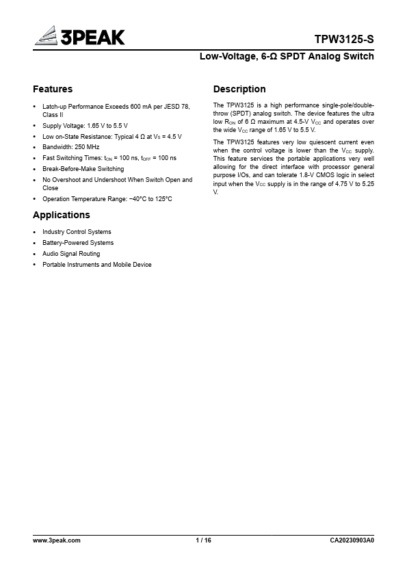 TPW3125-S Datasheet Preview