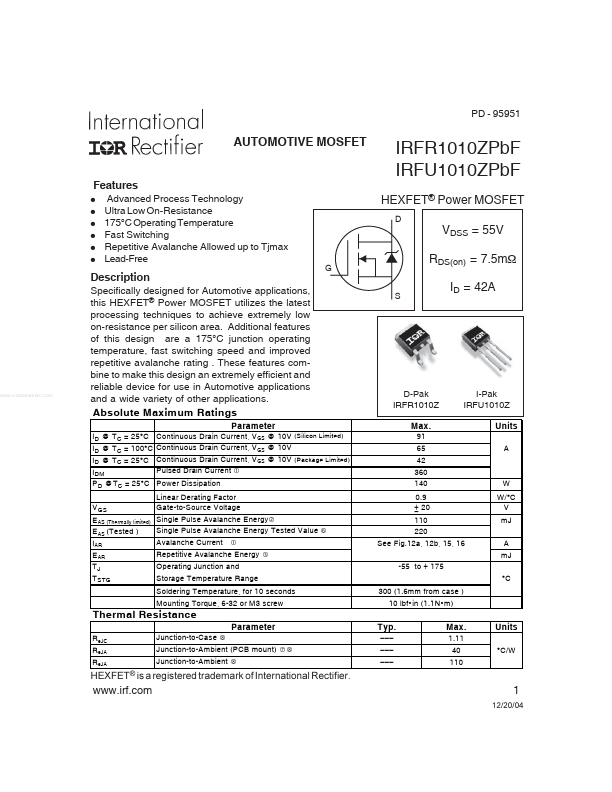 IRFU1010ZPBF