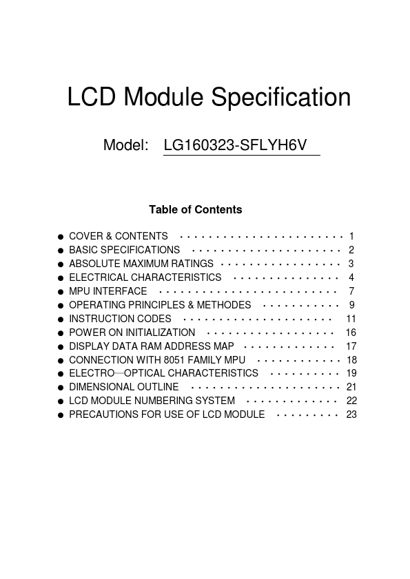 LG160323-SFLYH6V Datasheet Preview