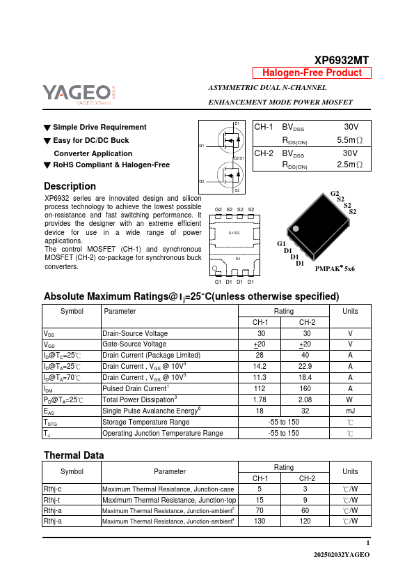 XP6932MT Datasheet Preview
