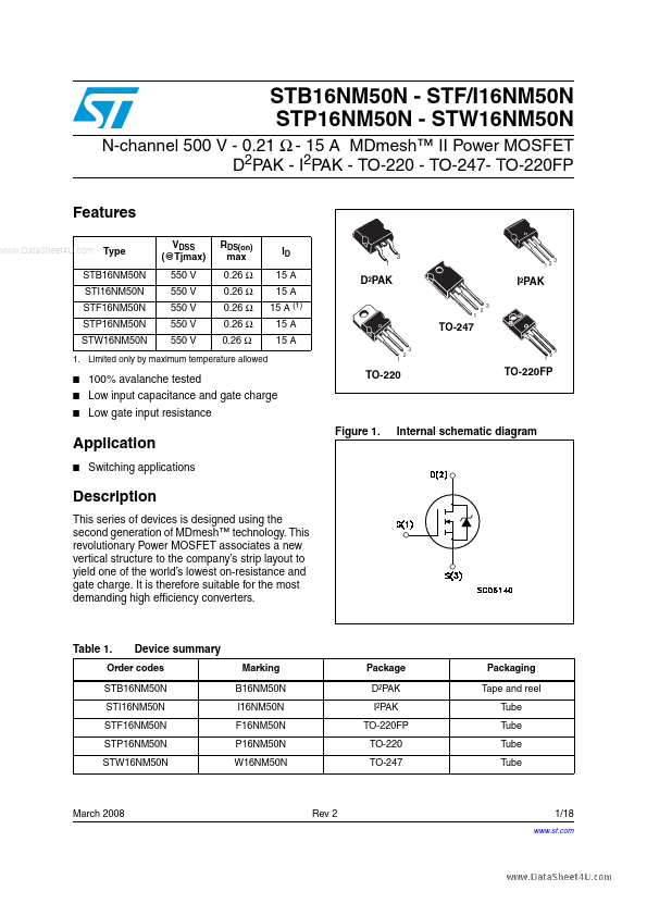 STW16NM50N