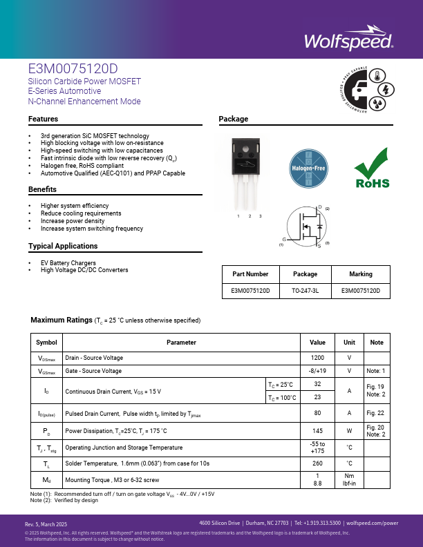 E3M0075120D Datasheet Preview