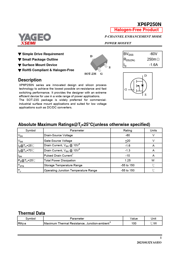 XP6P250N Datasheet Preview