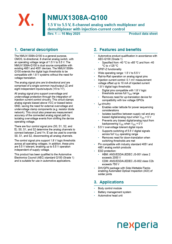 NMUX1308A-Q100 Datasheet Preview