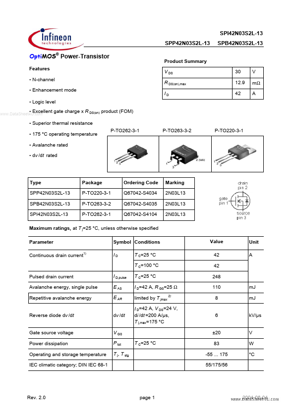 SPI42N03S2L-13