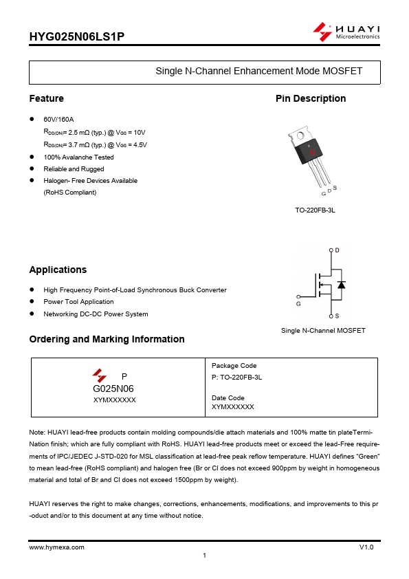 HYG025N06LS1P Datasheet Preview