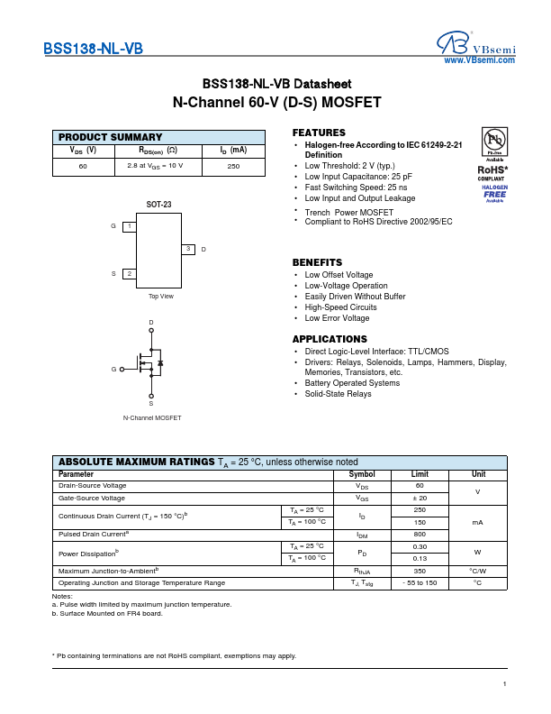 BSS138-NL Datasheet Preview