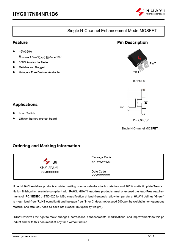 HYG017N04NR1B6 Datasheet Preview