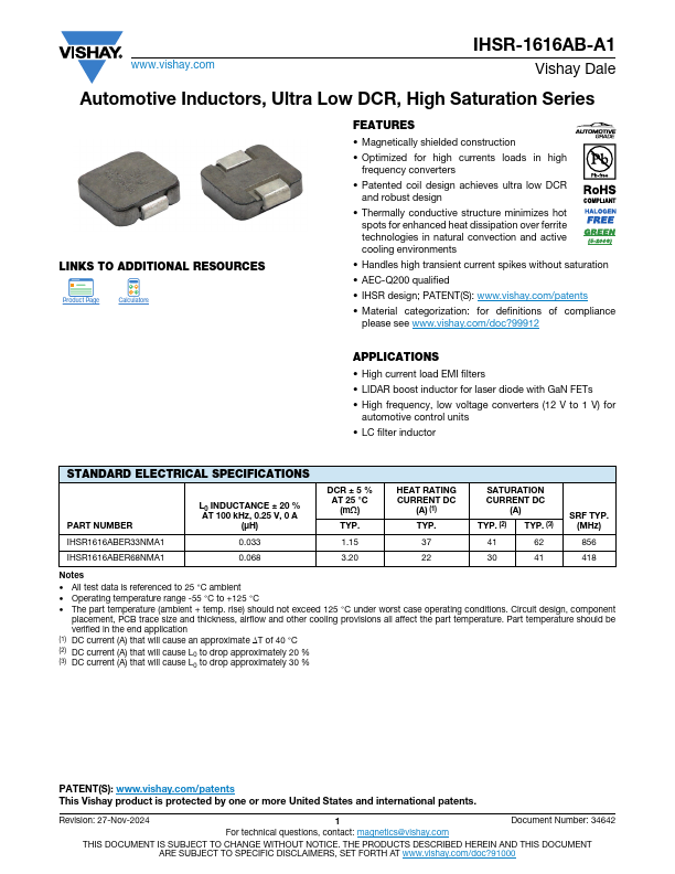 IHSR-1616AB-A1 Datasheet Preview