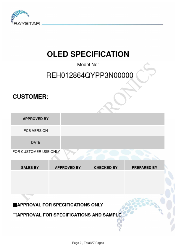 REH012864QYPP3N00000 Datasheet Preview