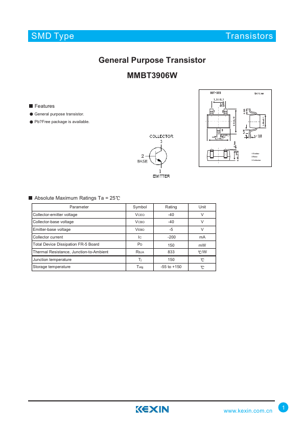 MMBT3906W