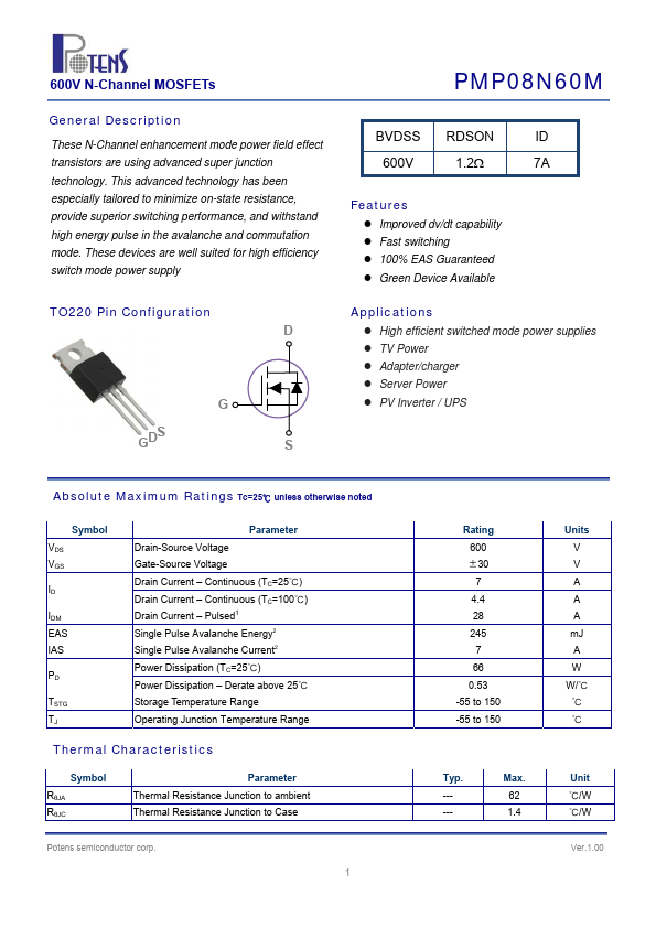 PMP08N60M