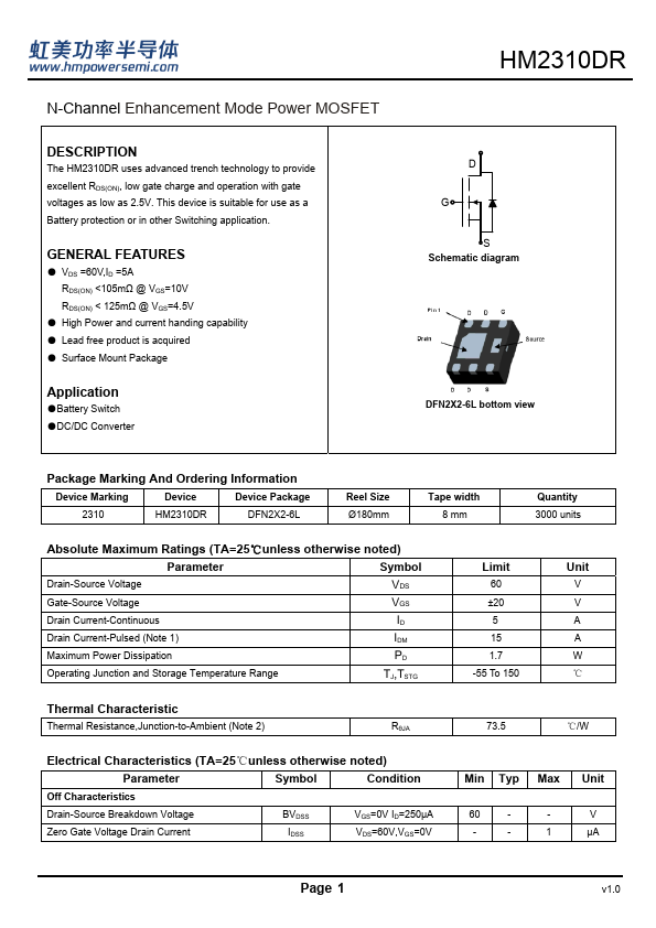 HM2310DR Datasheet Preview