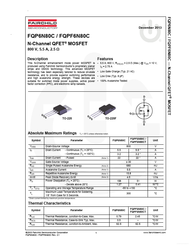 FQPF6N80CT