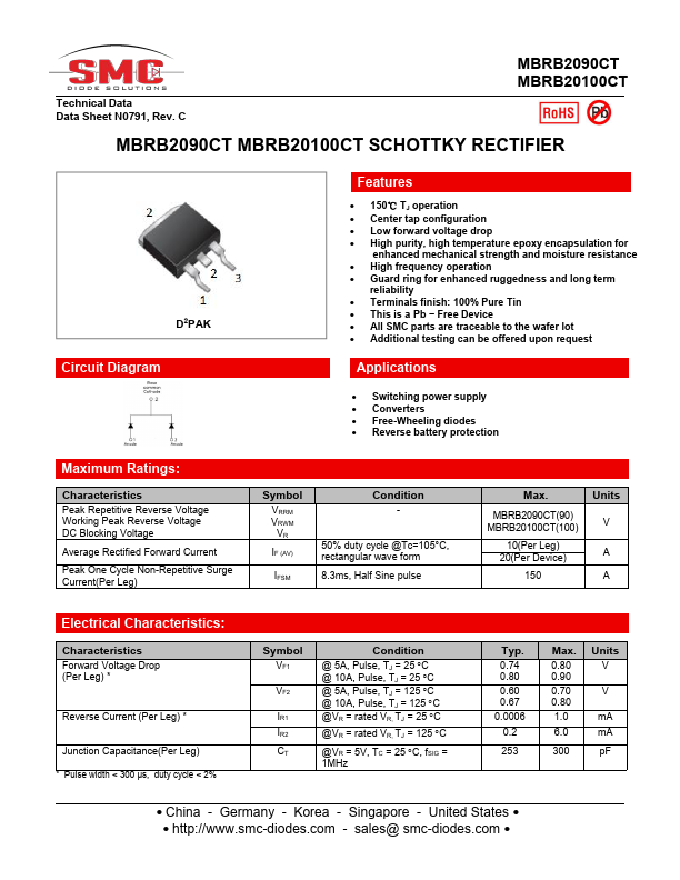 MBRB20100CT Datasheet Preview