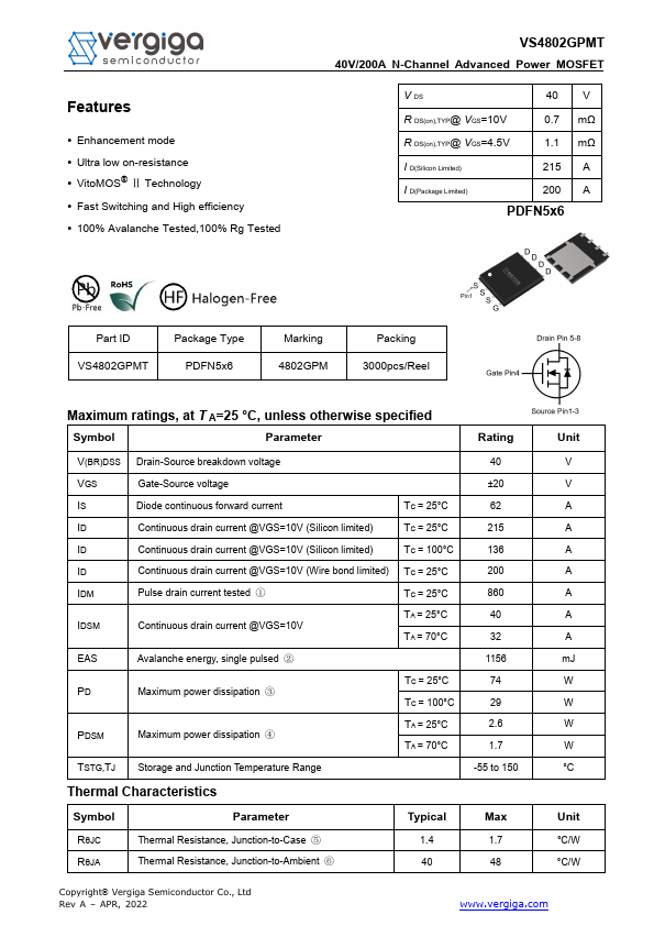 VS4802GPMT Datasheet Preview