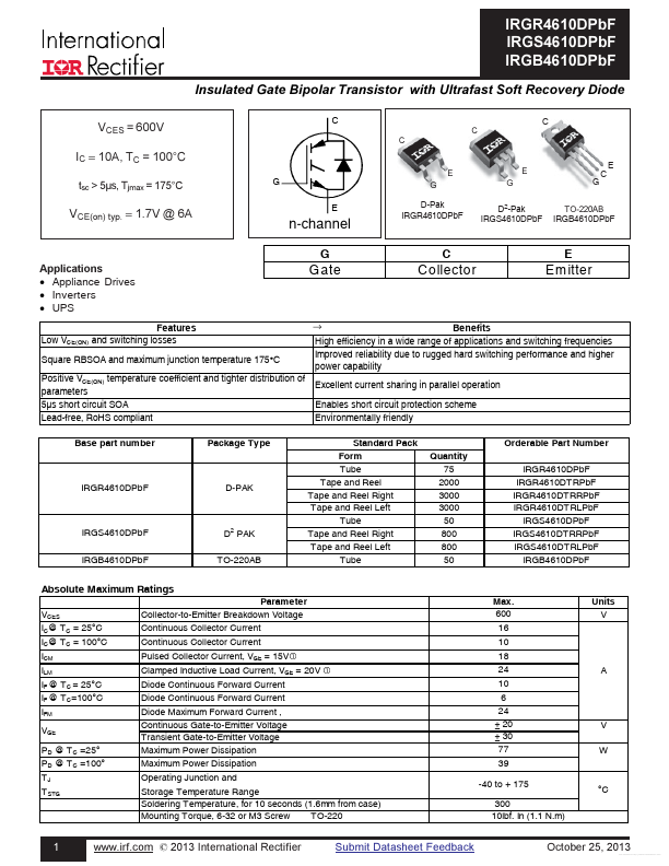 IRGR4610DPBF