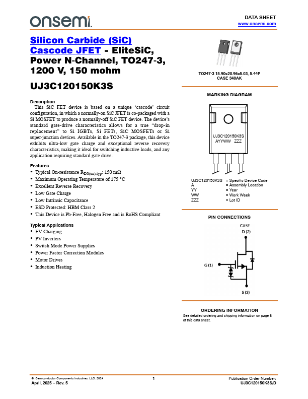 UJ3C120150K3S Datasheet Preview