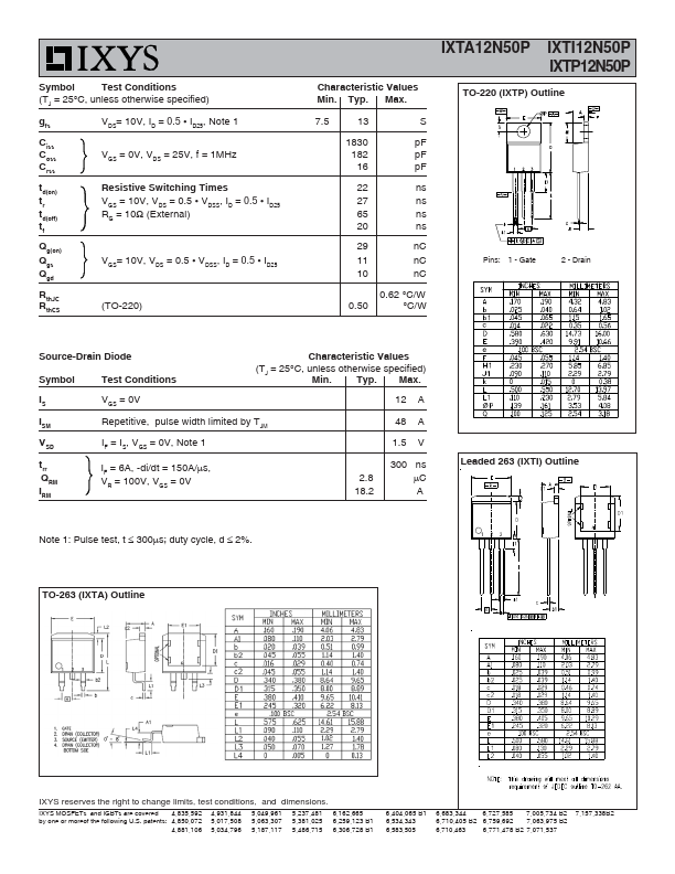 IXTP12N50P