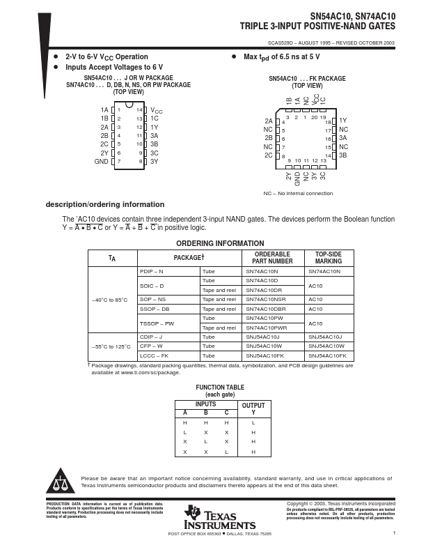 SN74AC10D