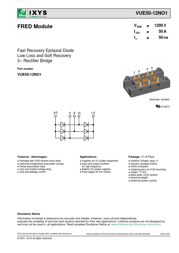 VUE50-12NO1 Datasheet Preview