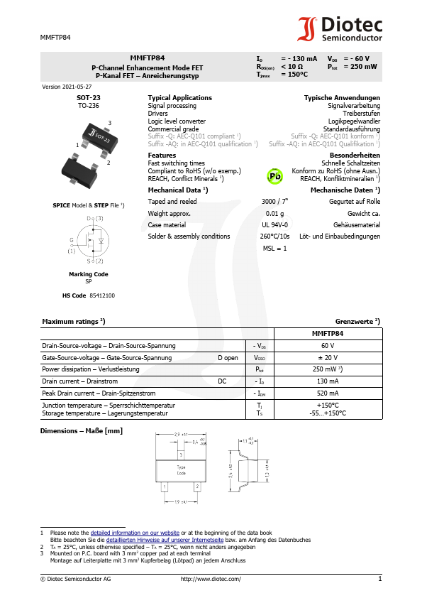 MMFTP84 Datasheet Preview