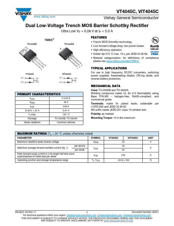 VIT4045C Datasheet Preview