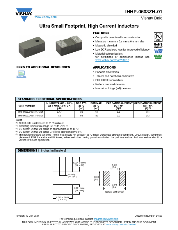 IHHP-0603ZH-01 Datasheet Preview